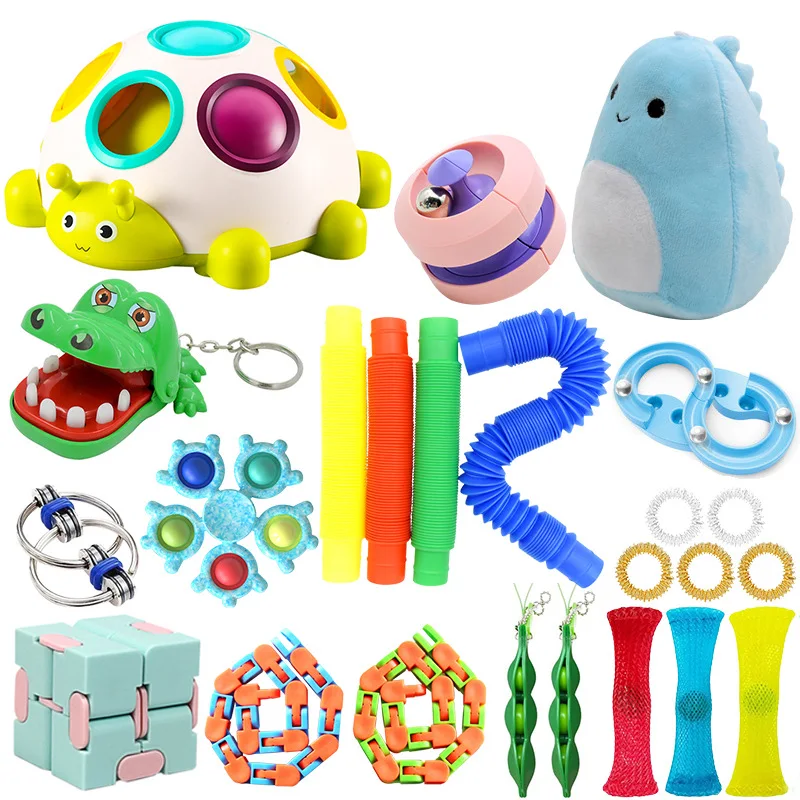 wholesale new push fidget sensory toy pop bubble silicon stress balls popit fidget toy set for kids