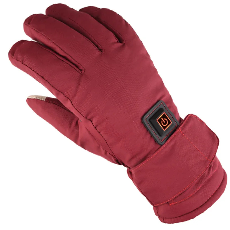 Женские открытые туфли Красного цвета, зарядку литиевого аккумулятора нагрева лыжные перчатки с электрическим подогревом обогревающие перчатки