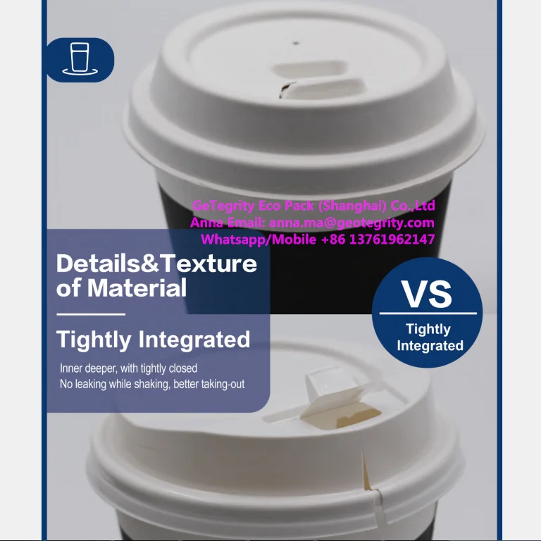Lid for coffee to go cups Deckel fur Coffee To Go Becher 100% compostable 80mm eco packaging bagasse lid cane sugarcane lid