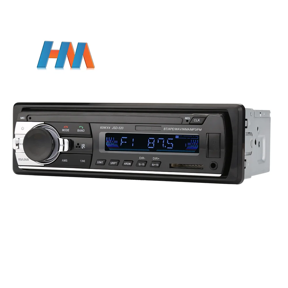 JSD520 Digital BT 60Wx4 FM Music Audio 1Din Car Radio Stereo Player MP3 with In Dash AUX Input