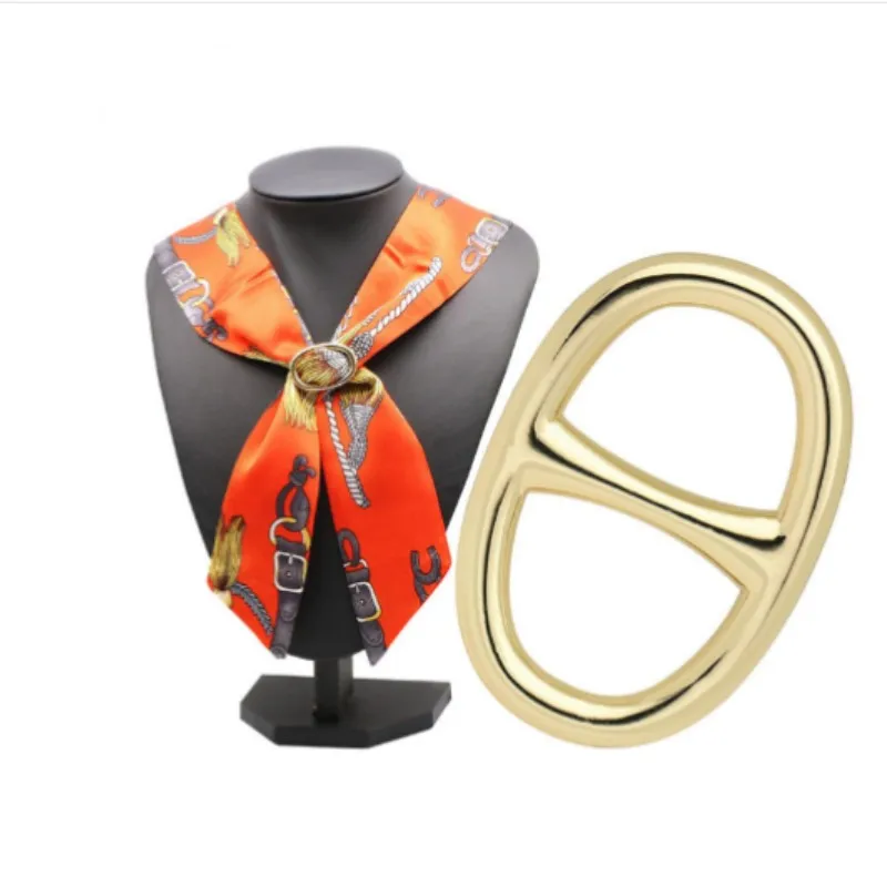 High Quality Woman Scarf Zinc Alloy Oval Shape Metal Buckle