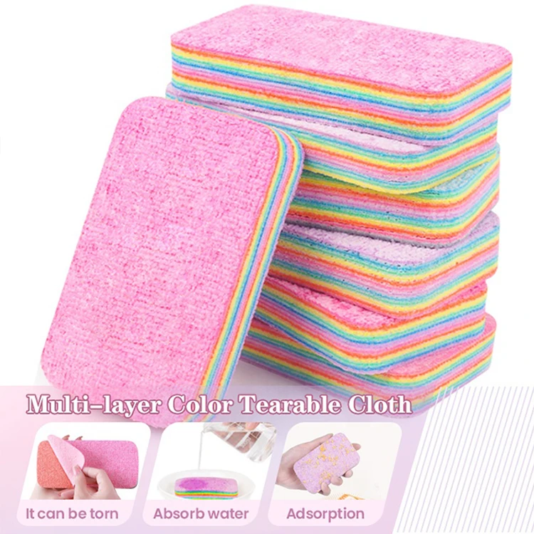 Colored Multi layer PVA Sponge Super Absorbent Cleaning Cloths for Kitchen Cooktop Glass Table Cars