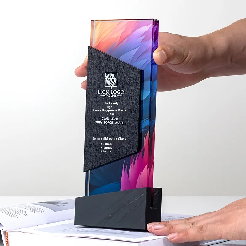 High-End Marble Medal Creative Crown for Outstanding Employee & Team Competition Awards New Design Customizable Crystal Trophy