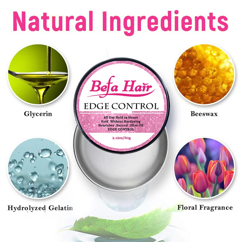 Strong Hold Non Flaking Organic Shine Jam Braiding Edge Control And Brush Set