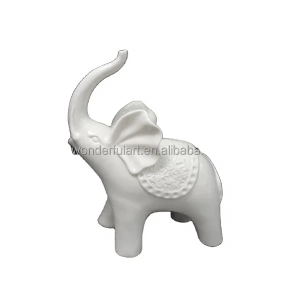 wholesale white porcelain elephant figurine,porcelain statue,white ceramic elephant