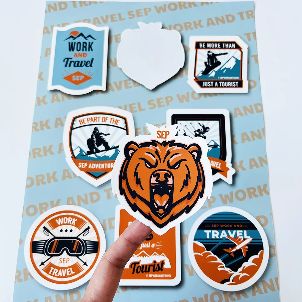 Waterproof Self Adhesive Sticker Custom Die Cut Vinyl Logo Sticker Sheets