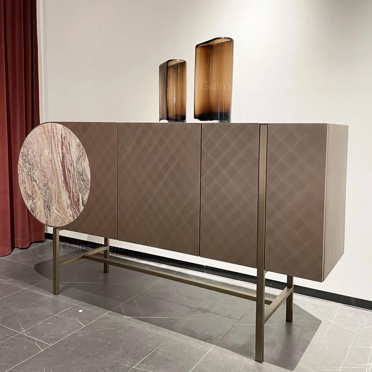 Modern Designs KitchenHigh Density Plate Piano Baking Paint Sideboard Cabinet with Stainless Steel Legs