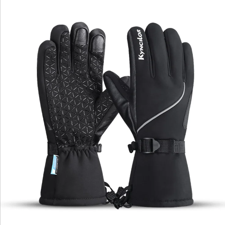 Winter Sports Black Ski Gloves Men Women Polar fleece Waterproof Snow Glove