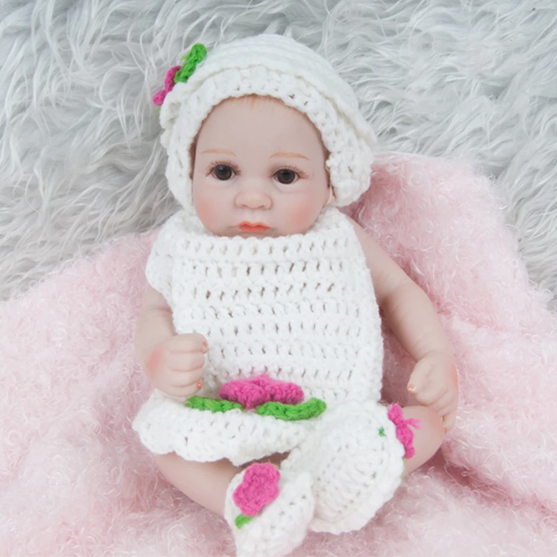 New Product 11 inch Lifelike Rebirth Baby Doll Toy Silicone Cute Soft Girls Fashion Newborn Reborn Dolls For Kids