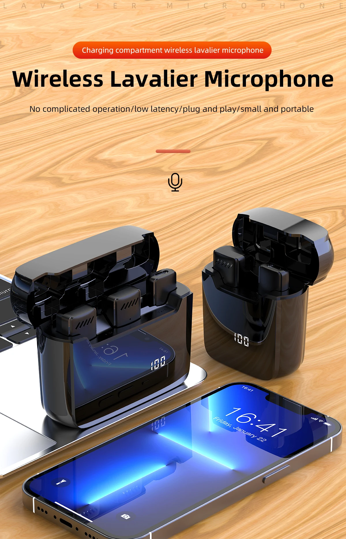 Professional High Quality Small Mic 2.4G Dual Wireless Lavalier Microphone Wireless Microphones for iphone video recording