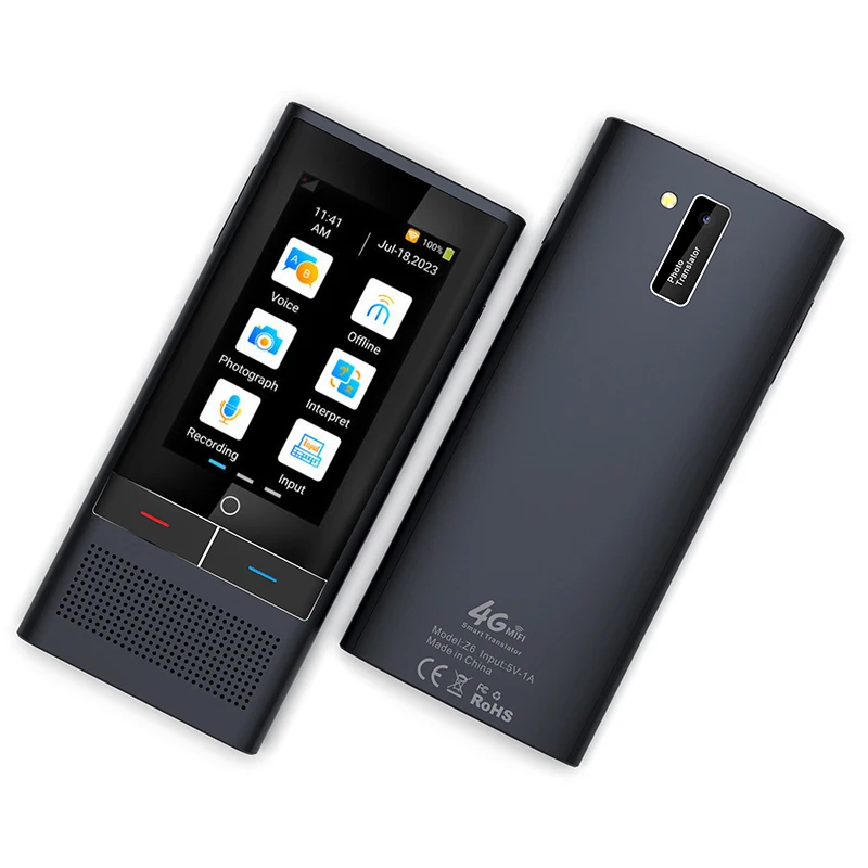 Z6 4G Instant Voice Translator Device Simultaneous Interpretation Arabic Dutch Offline Translation 138+ Languages Online