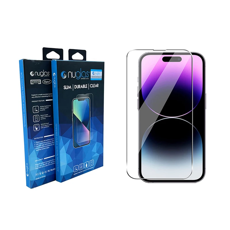 Nuglas 2.5D clear tempered glass for cell phone tempered glasses screen protector for iphone 14 pro max
