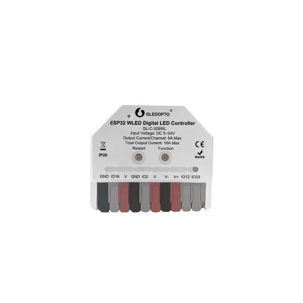 GLEDOPTO  GL-C-309WL  WLED ESP32  digital  controller  APP control  DC 5-24v smart home systems 10A max