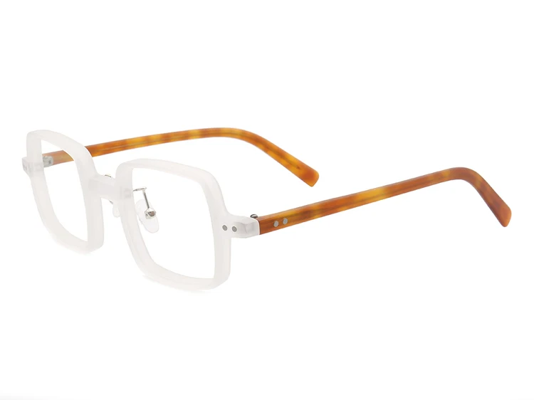 PES1 Retro Personality Rectangular Polygon Optical Glasses Optical Eyeglasses Tortoiseshell Transparent Acetic Acid Plate Solid