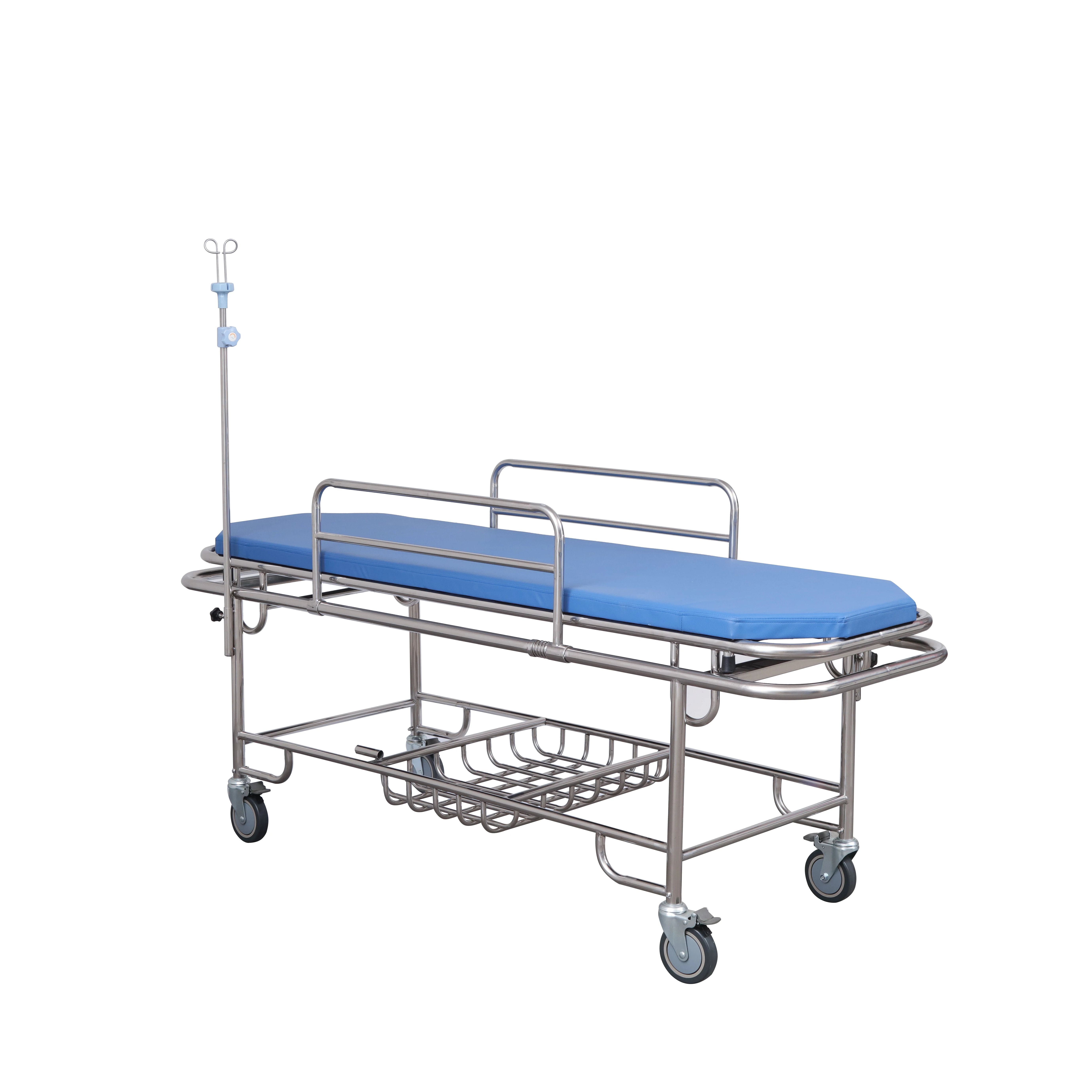 
Stainless steel aluminum siderails hospital patient transfer trolley stretcher 