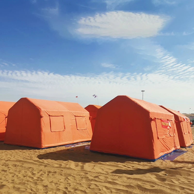 Tourism Inflatable Foldable Portable Double Layer Disaster Relief Camping Outdoor Tent