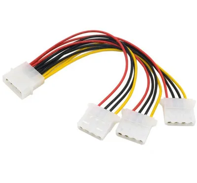 1 To 3 Three Way Molex Splitter Cable Wire PC Power PSU Adaptor Lead 4Pin 4P