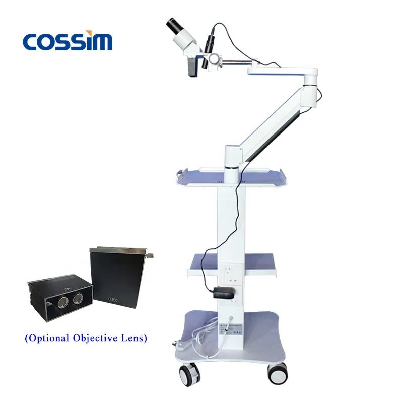 VMS102CD 10X Trolley Table Mounted Trolley Type Operating Dental Microscope with Auxiliary Lens
