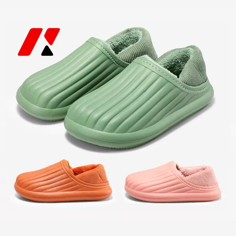 Женские Мягкие плюшевые зимние тапочки с мехом мула классические меховые хлопковые водонепроницаемые сандалии Нескользящие оптовая продажа садовые сабо обувь EVA