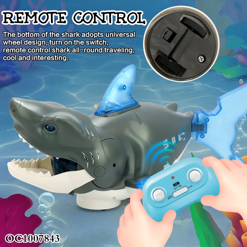 Newest Remote Control Mini Plastic Rc Shark Vehicle Toy Set With Light Music