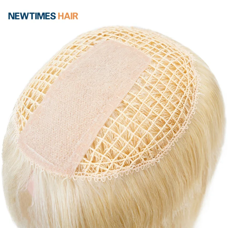 mono lace fish net hair piece integration women human hair integration topper system human hair topper for women