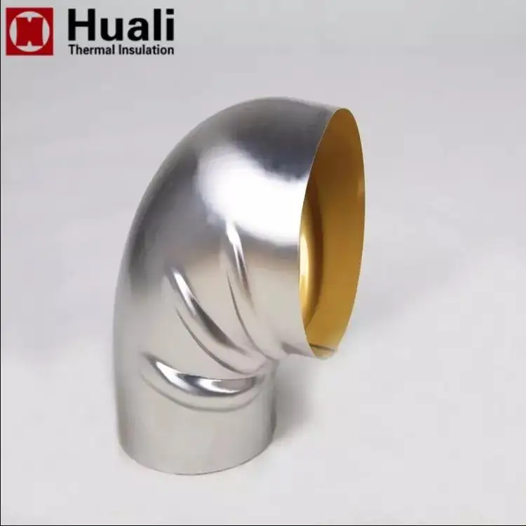 factory performed aluminum elbow insulation jacketing roll aluminum 2-half pressed elbow cover insulation