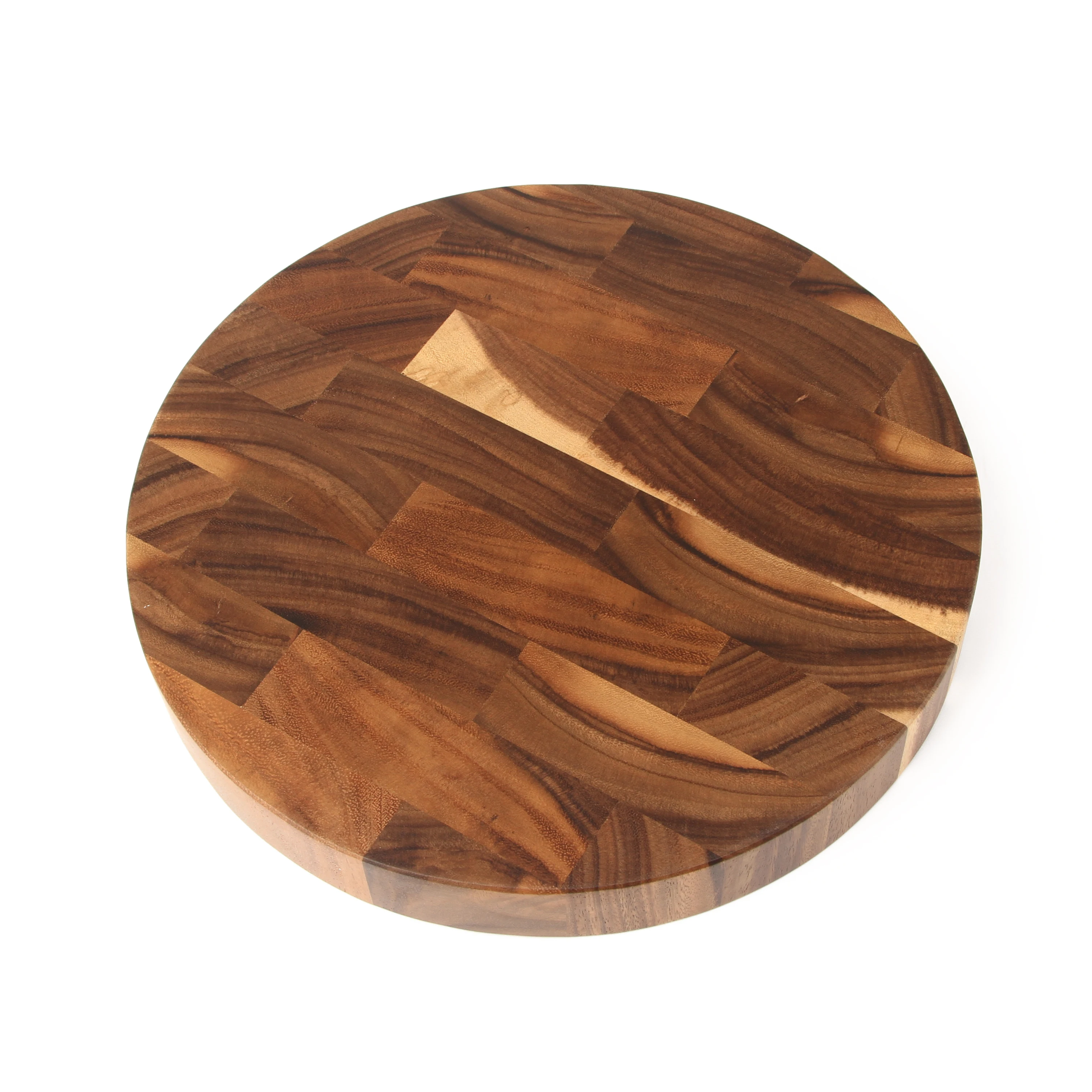 End Grain Butcher Block Round , Premium Acacia Wood Cutting Board , Chopping Board for Kitchen