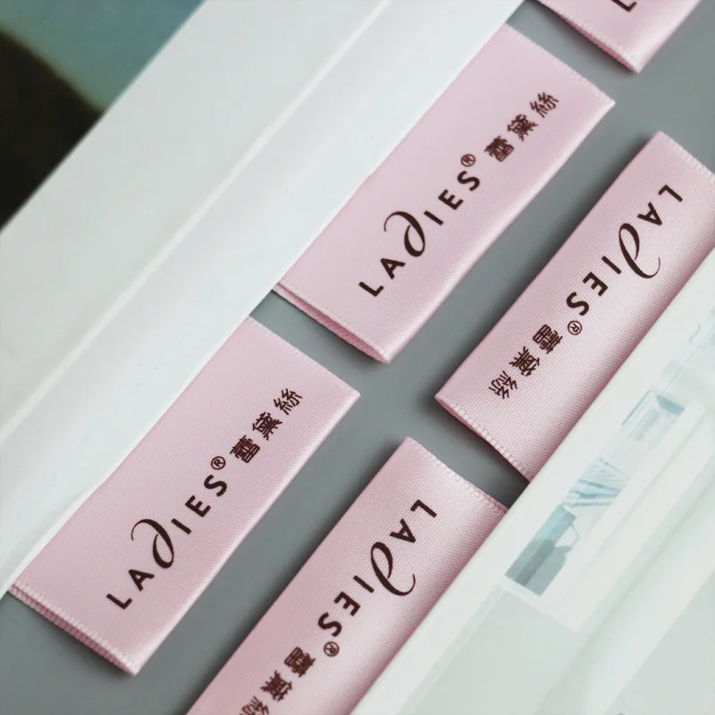 100% Organic Cotton High Density Jacquard Clothes Satin Woven Tag Clothing Woven Labels Custom Private Logo Garment Fabric Label