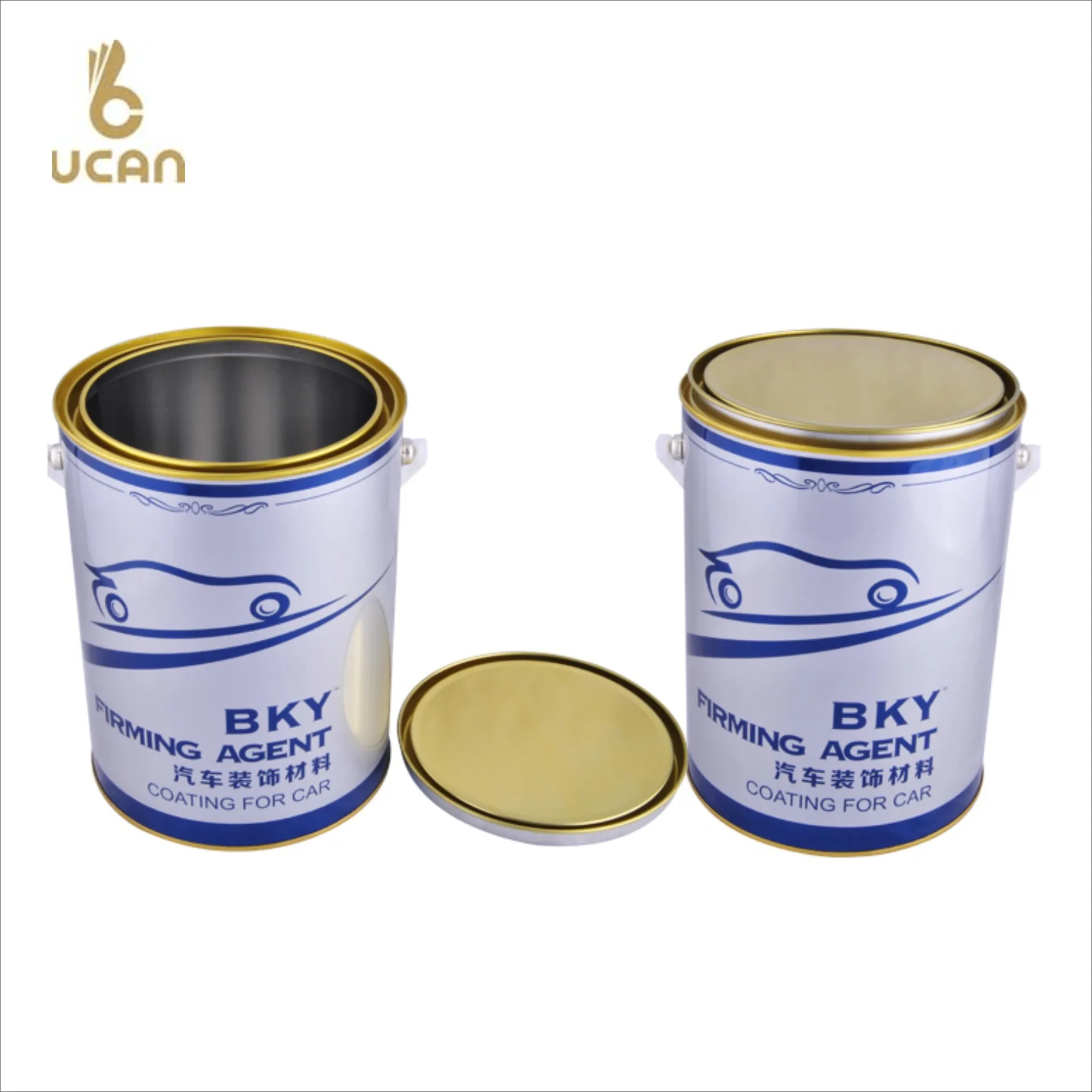 1 Gallon Paint Tin Can with Handle 4L Round Empty Metal Cans for Thinner Car Coating Paint Chemical Tins