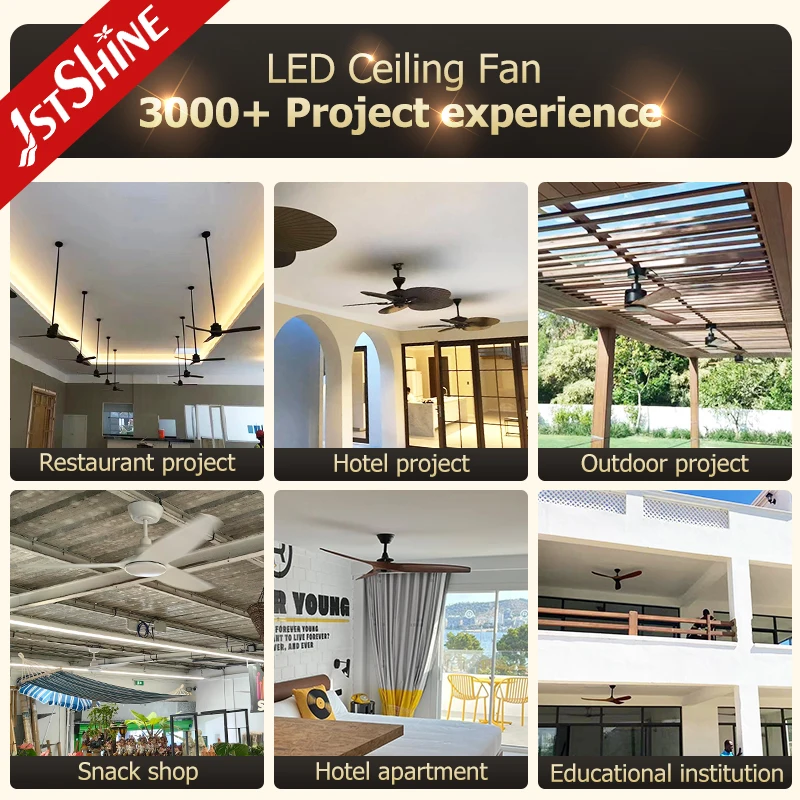 1stshine led ceiling fan DCF-FS52920 dc silent motor 5 speeds remote control black modern ceiling fan
