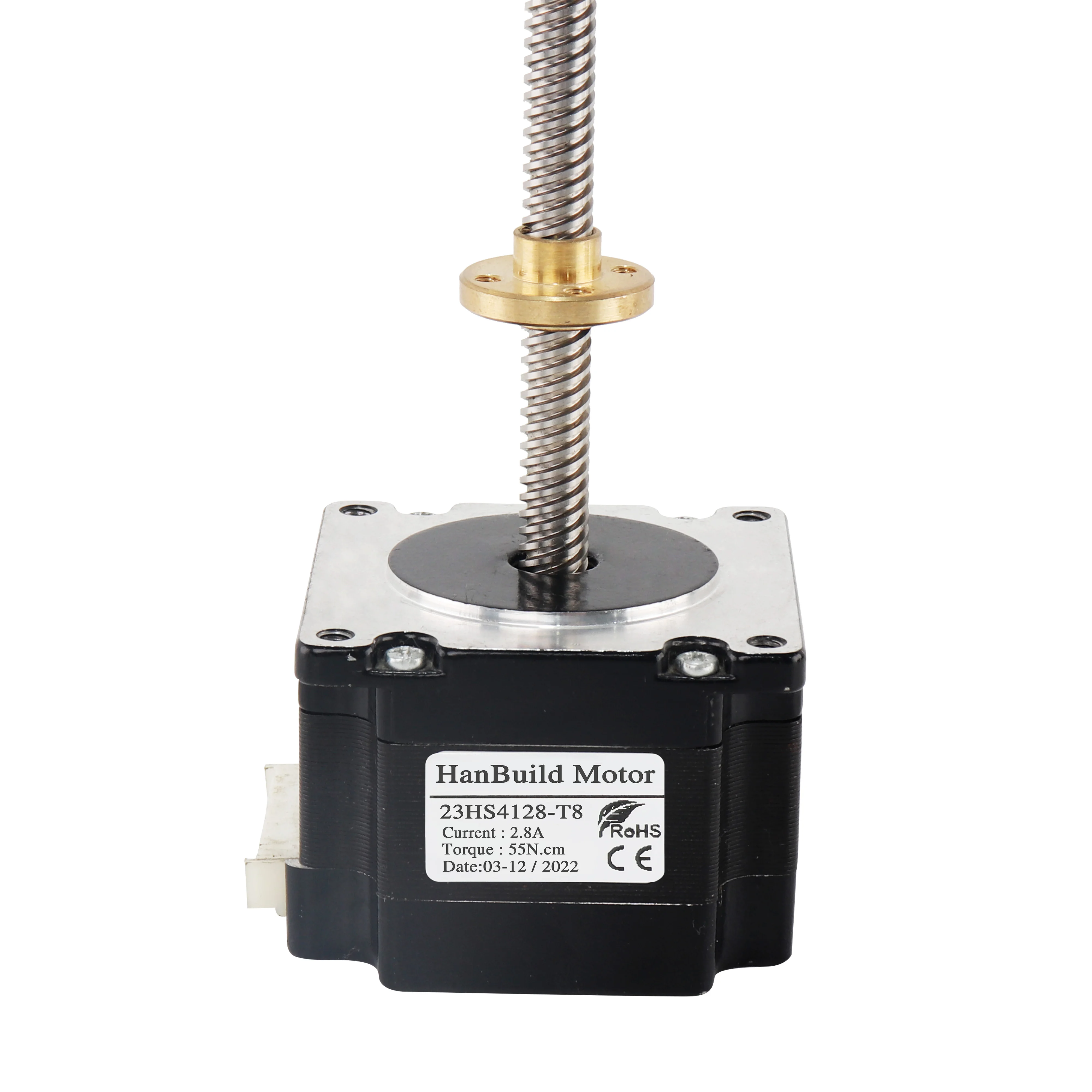 HanBuild 57 Screw stepper motor 2.8A 55N.cm 23HS4128-T8*8 100MM with Copper nut  T-type for 3D printer linear screw motor nema23