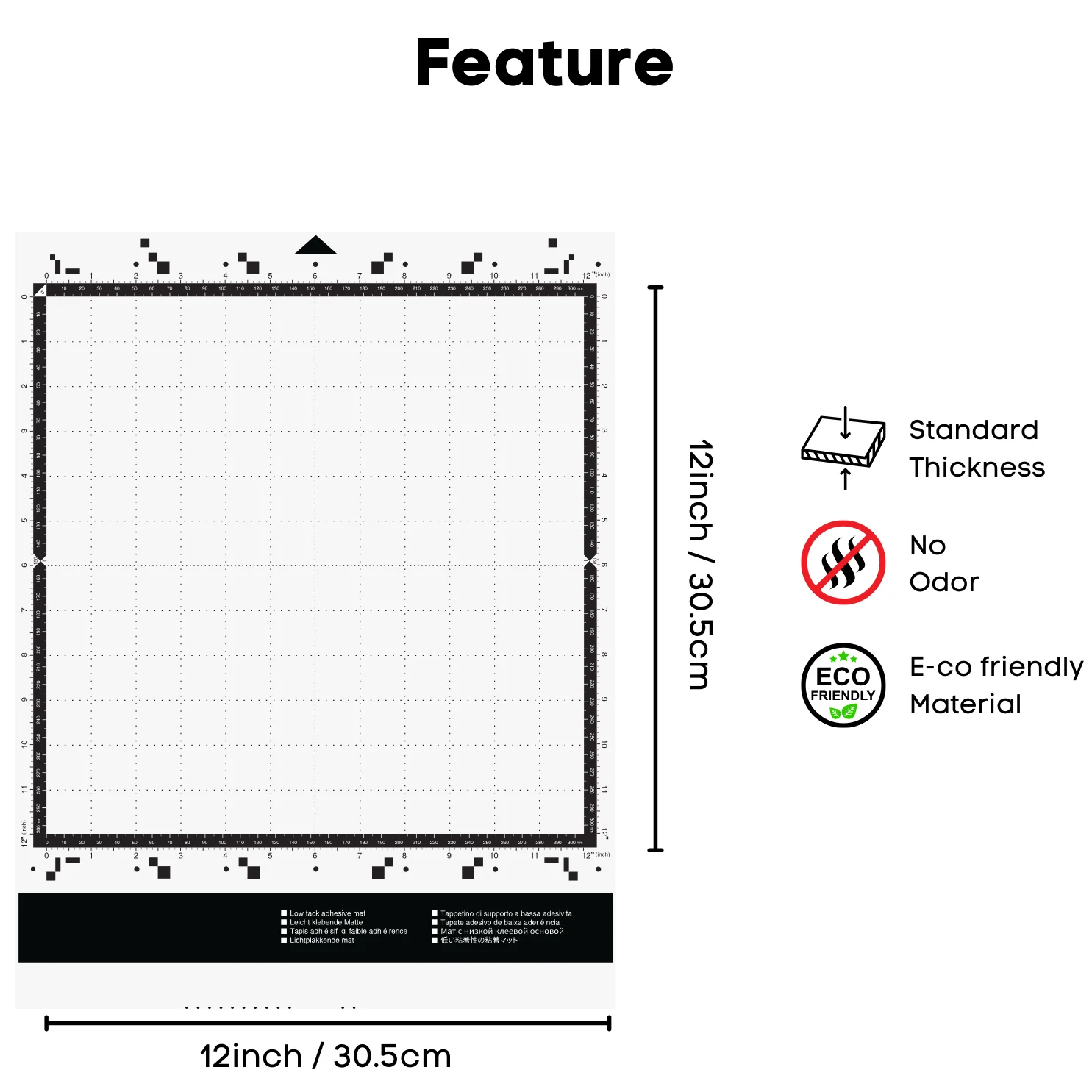 12 x 24 12 x 12  Standard Low Tack Cutting Mat For Brother scan n cut Scan NCut DX Mat CADXMATLOW12