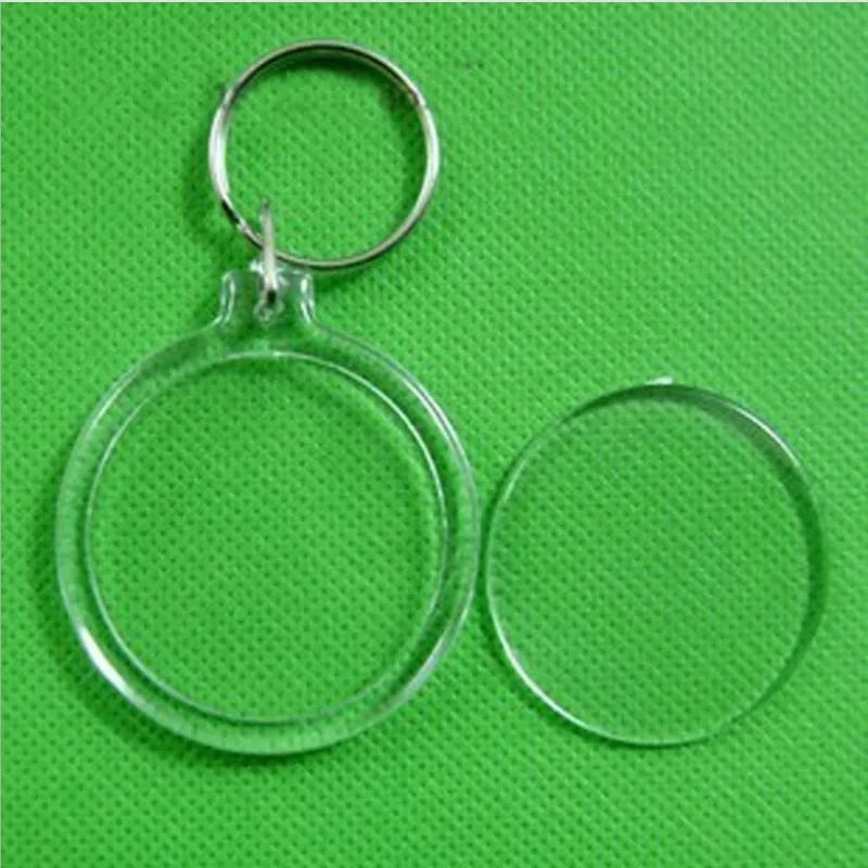 Crystal Clear Photo Insert Blank Round Acrylic Keychain Custom Acrylic Photo Keychain