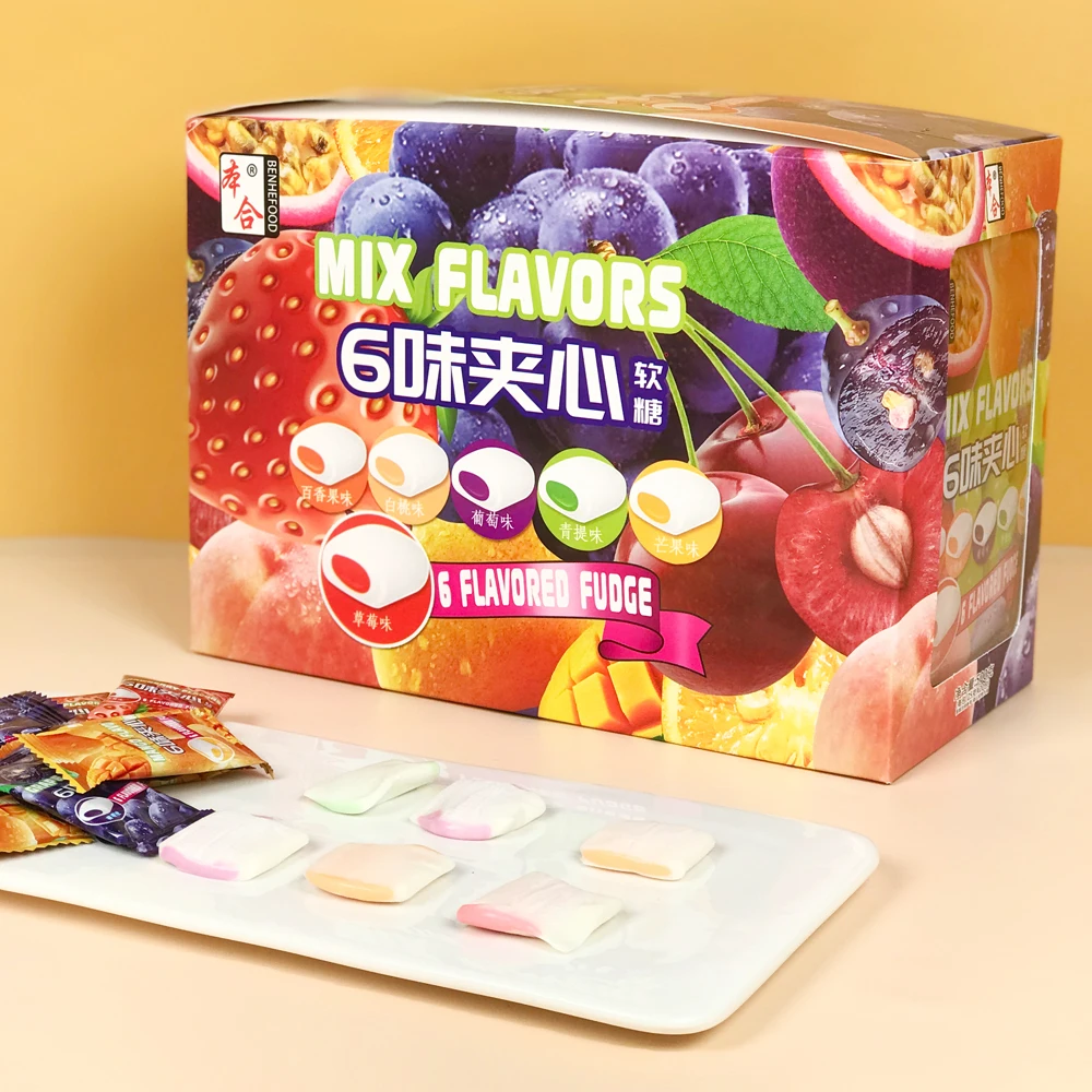 Hight Quality Chewy Candis Fruit Flavour Soft Candy Sweets Candy Factory