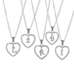 Women Copper Heart Pendant Rose Gold Necklace Letter Jewelry Gift