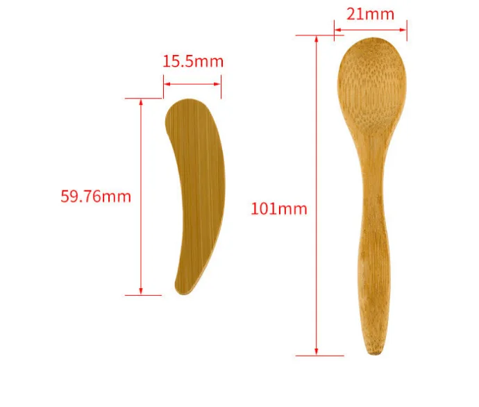 handmade eco friendly DIY cosmetic masking mixing tools bamboo wooden bowl bamboo spatula spoon