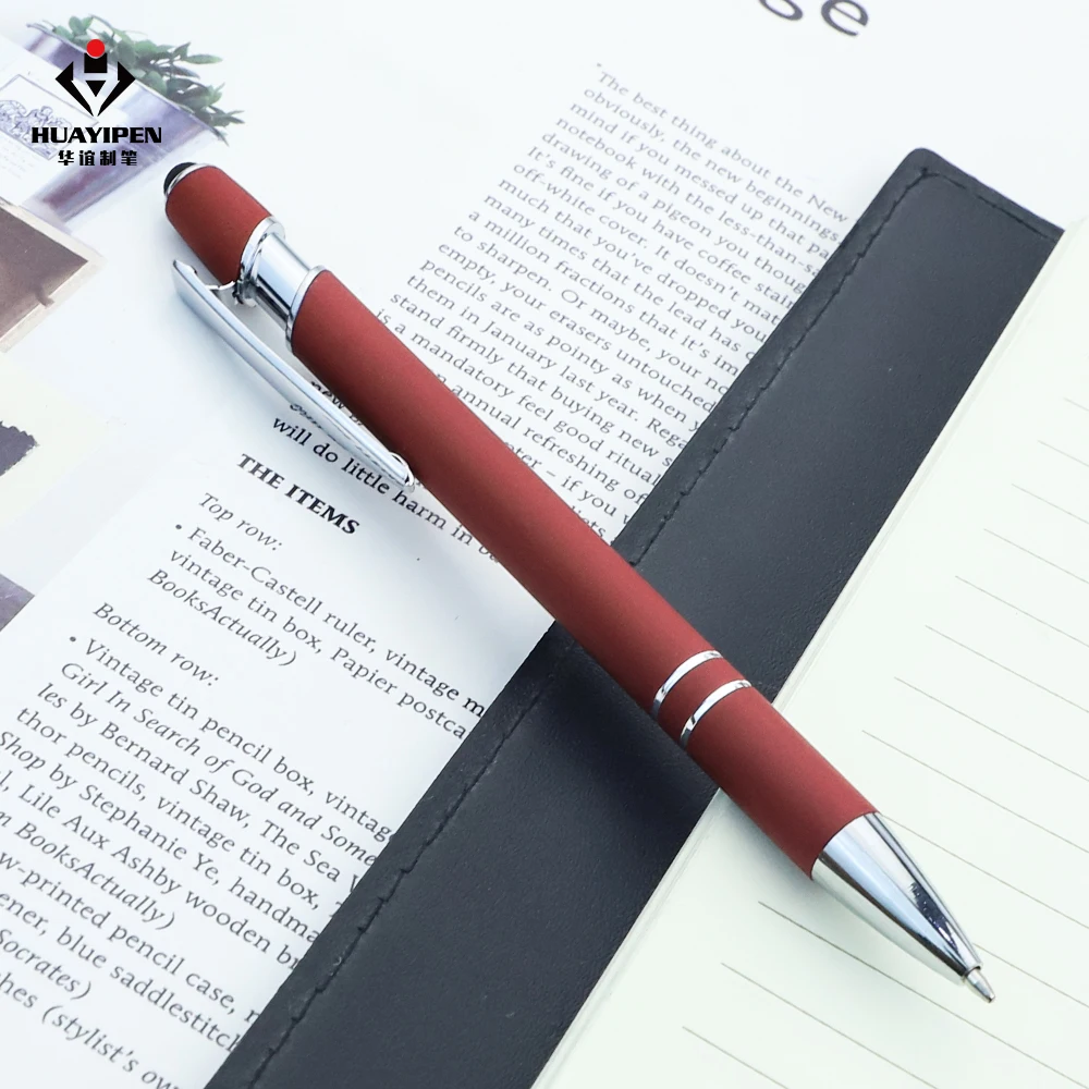 Promotional Custom 2 in 1 Capacitive Multi Function Metal Ball Pen Aluminum Screen Logo engraved Stylus Pen