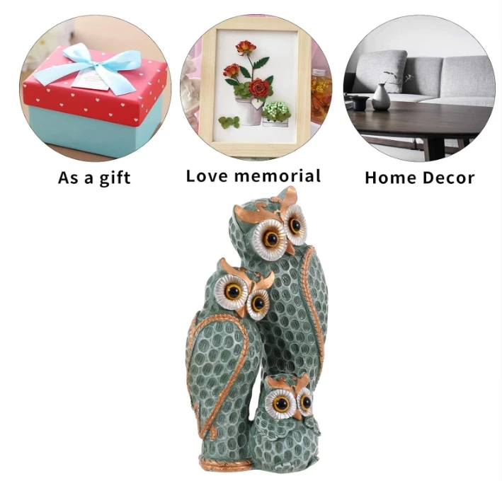 Cute Family of Three owl Figure Owl Statues Home Decor for Shelf Owl Gifts Decoration for Home,Office