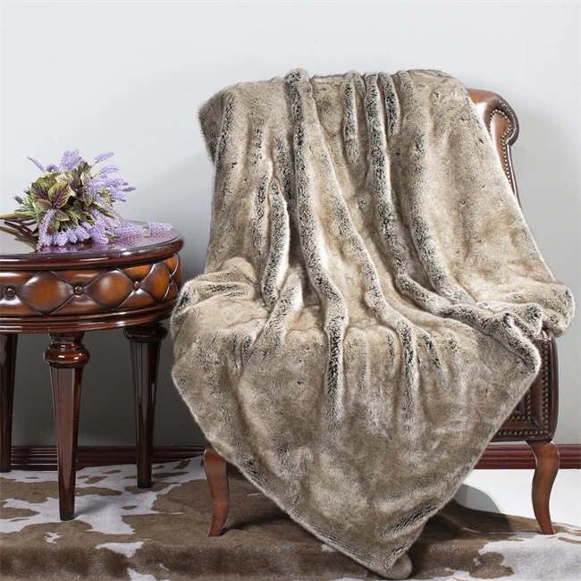 Micromink soft animal skin design faux fur blanket discharge printing throw blanket