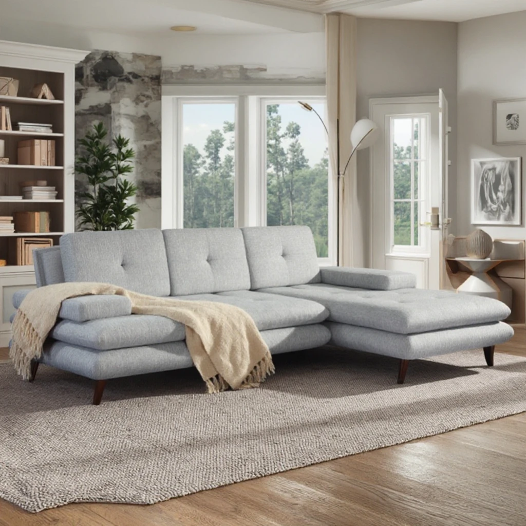 Latest design L sharp fabric sofa set