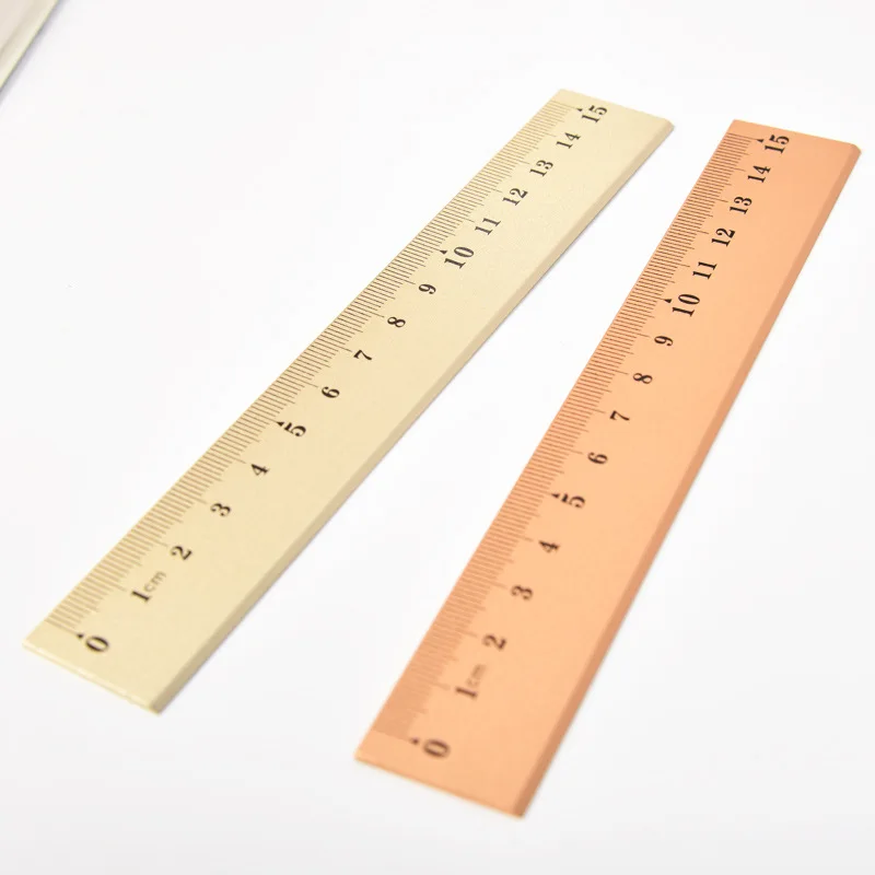 2019 Лидер продаж завод 15 см с металлическими заклепками; Туфли-лодочки сплав линейка цвета розового золота для High-End канцелярских принадлежностей