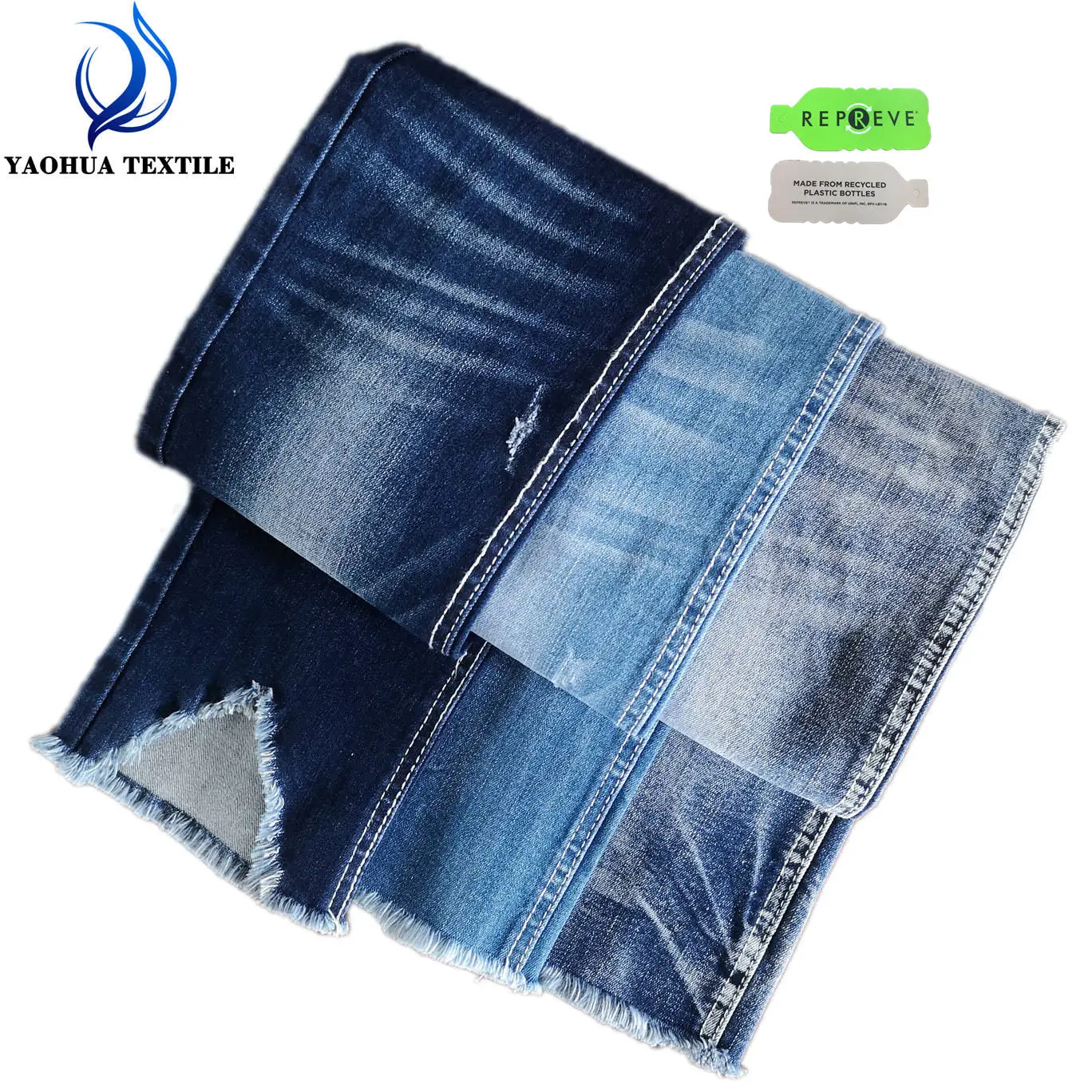 RK937-1 Super stretch repreve denim fabric for jeans made from recycled plastic bottles