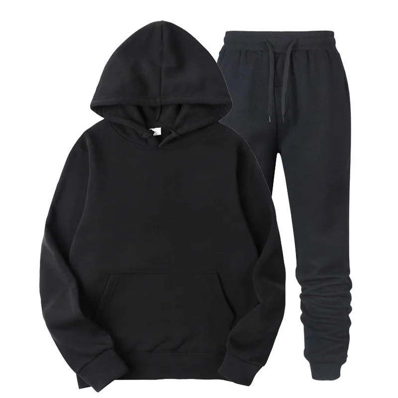 100% Cotton men tracksuit sweatsuit jogger set blank track jogging sweat suit men sweatpants