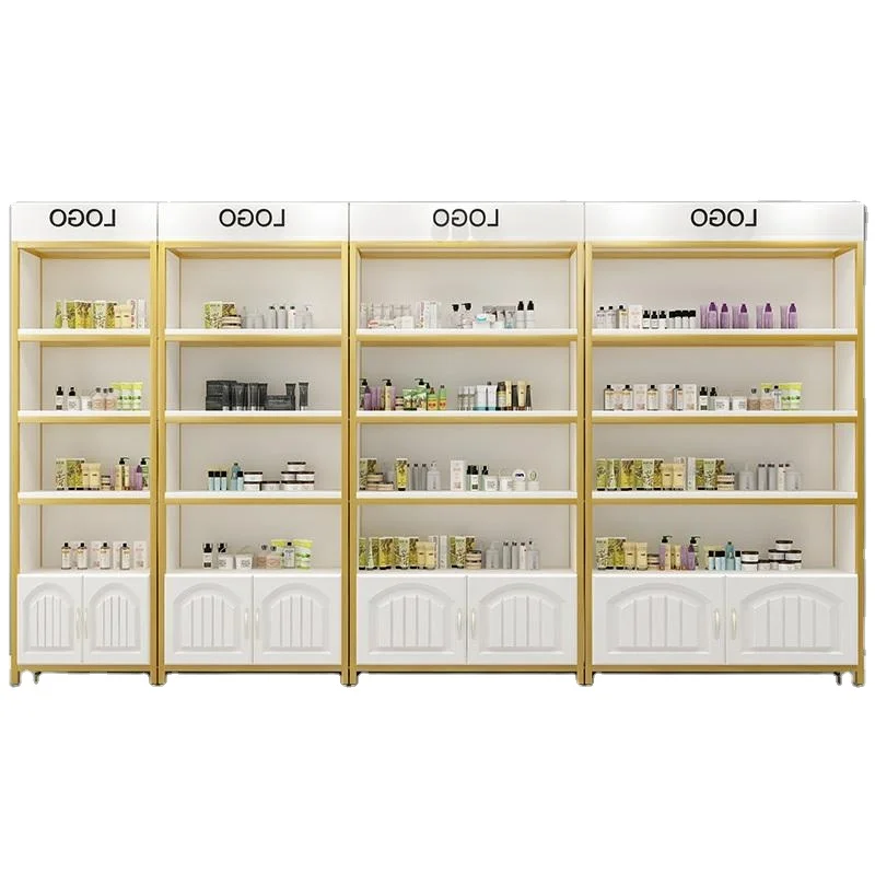 High quality custom store-wide full range Gondola single-sided wooden iron retail store display shelves for retail stores