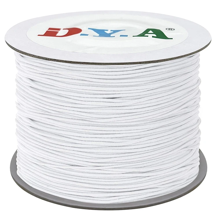 Large Soock Ready to Shup Elastic String 1-3 mm White Black Round Elastic Cord for Garmetn