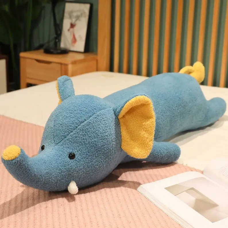 Stuffed PP Cotton Cute Cartoon Long Shaped Deer Fox Wolf Panda Elephant Plush Pillow Toys