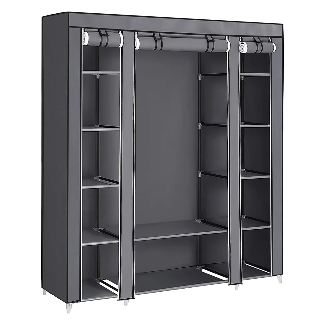 Non-woven fabric modern bedroom portable customized  simple wardrobe storage rack clothes organizer