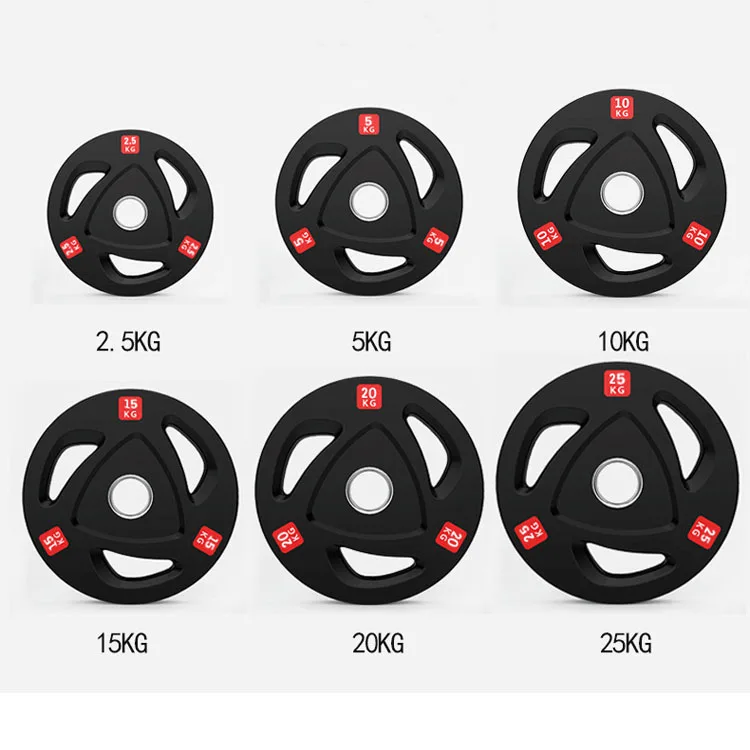 Custom logo high strength barbell plate home rubber cast iron gym 45lb weight plates wholesale