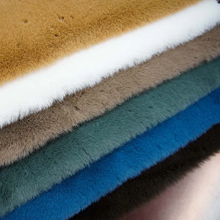 Ultra Soft Heavyweight Fluffy Colorful Polyester Fleece Short Plush Faux Rabbit Fur Fake Mink Fabric