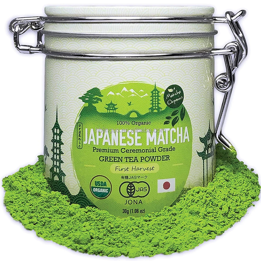 2021 Wholesale Dropship 100gr Private Label Pure Organic Bright Green Matcha Strong Aroma EU Food Certified For Weight Loss